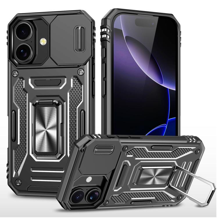 For iPhone 17 Armor PC + TPU Camera Shield Phone Case(Black)
For iPhone 17 Armor PC + TPU Camera Shield Phone Case(Black)