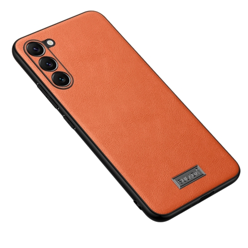 

For Samsung Galaxy S24 5G SULADA Shockproof TPU + Handmade Leather Phone Case(Orange)