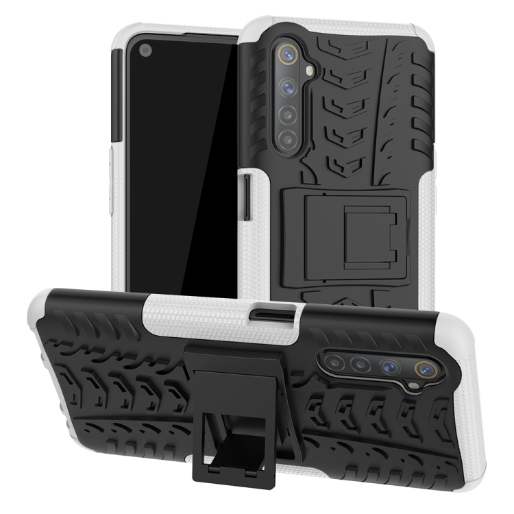 For OPPO Realme 6 Tire Texture Shockproof TPU+PC Protective Case,with Holder(White)
For OPPO Realme 6 Tire Texture Shockproof TPU+PC Protective Case,with Holder(White)