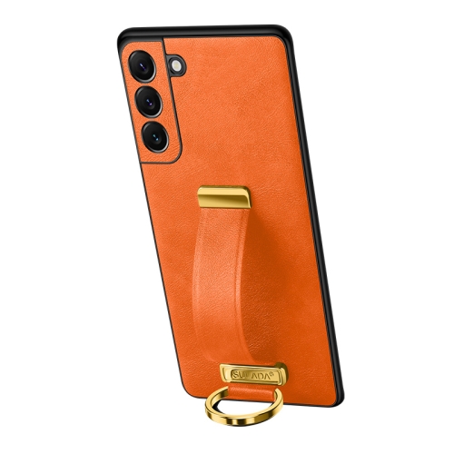 

For Samsung Galaxy S23 5G SULADA PC + Leather Texture Skin Feel Shockproof Phone Case(Orange)