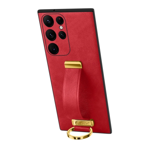 

For Samsung Galaxy S24 Ultra 5G SULADA PC + Leather Texture Skin Feel Shockproof Phone Case(Red)