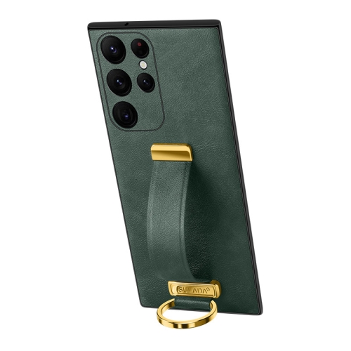 

For Samsung Galaxy S24 Ultra 5G SULADA PC + Leather Texture Skin Feel Shockproof Phone Case(Green)