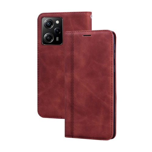 

For Xiaomi Redmi Note 12 5G Global/Poco X5 Frosted Business Magnetic Horizontal Flip PU Phone Case(Brown)