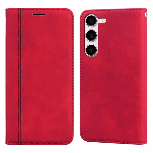 

For Samsung Galaxy S24+ Frosted Business Magnetic Horizontal Flip PU Phone Case(Red)