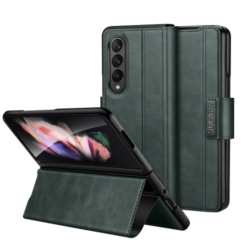 

For Samsung Galaxy Z Fold2 / W21 SULADA All-inclusive Magnetic Snap Flip Leather Phone Case(Green)