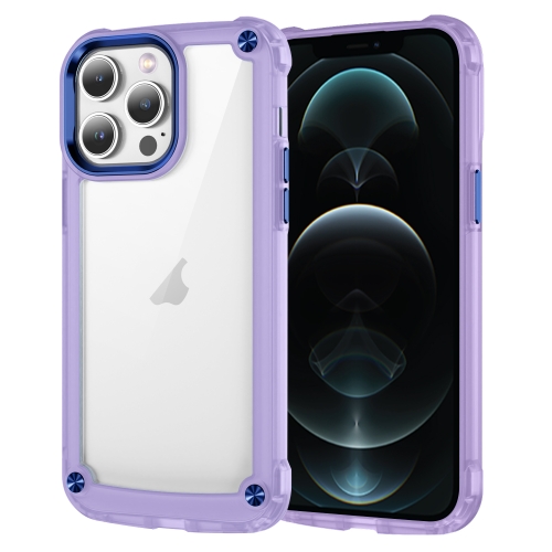 

For iPhone 12 Pro Max Skin Feel TPU + PC Phone Case(Transparent Purple)