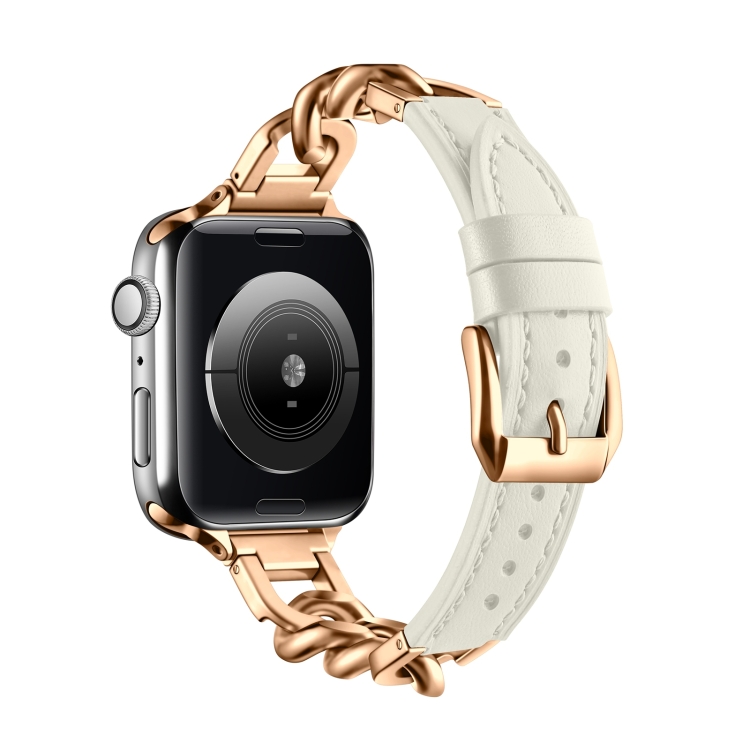 For Apple Watch Ultra 49mm Chain Genuine Leather Watch Band, Size: L(Rose Gold Beige)
For Apple Watch Ultra 49mm Chain Genuine Leather Watch Band, Size: L(Rose Gold Beige)
