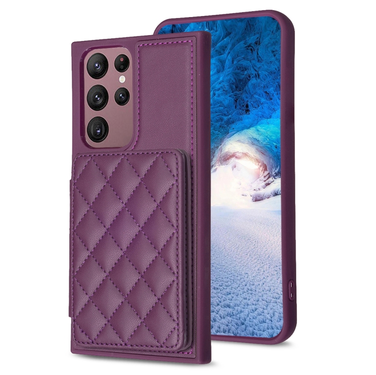For Samsung Galaxy S22 Ultra 5G BF25 Square Plaid Card Bag Holder Phone Case(Dark Purple)
For Samsung Galaxy S22 Ultra 5G BF25 Square Plaid Card Bag Holder Phone Case(Dark Purple)