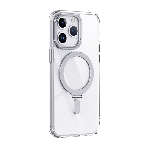

For iPhone 15 Pro Skin Feel MagSafe Shockproof Phone Case with Holder(White)