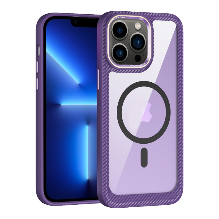 For iPhone 13 Pro MagSafe Carbon Fiber Transparent Back Panel Phone Case(Purple)
For iPhone 13 Pro MagSafe Carbon Fiber Transparent Back Panel Phone Case(Purple)