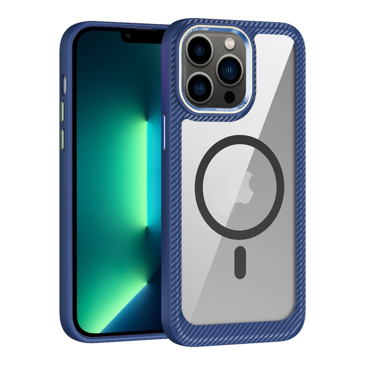 For iPhone 13 Pro Max MagSafe Carbon Fiber Transparent Back Panel Phone Case(Blue)
For iPhone 13 Pro Max MagSafe Carbon Fiber Transparent Back Panel Phone Case(Blue)