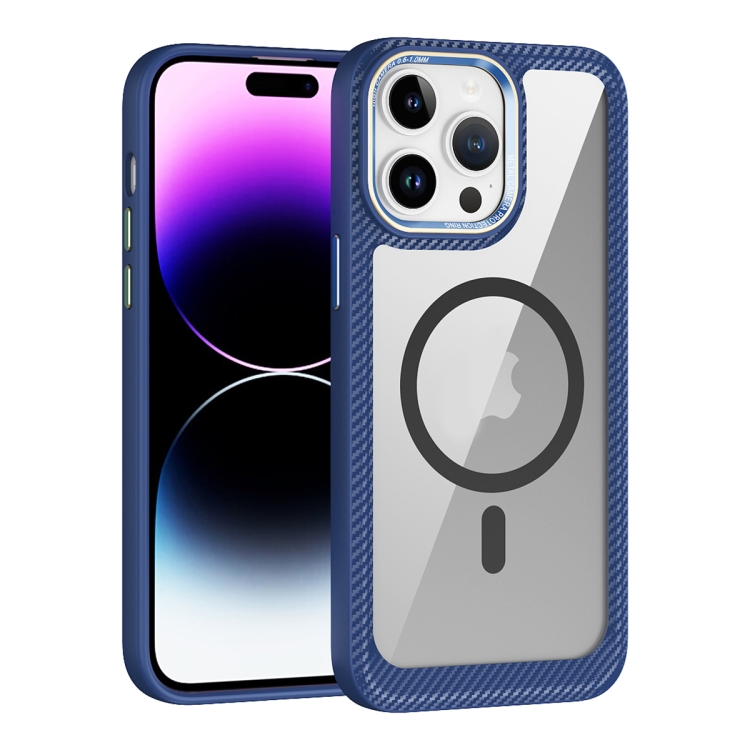 For iPhone 14 Pro Max MagSafe Carbon Fiber Transparent Back Panel Phone Case(Blue)
For iPhone 14 Pro Max MagSafe Carbon Fiber Transparent Back Panel Phone Case(Blue)