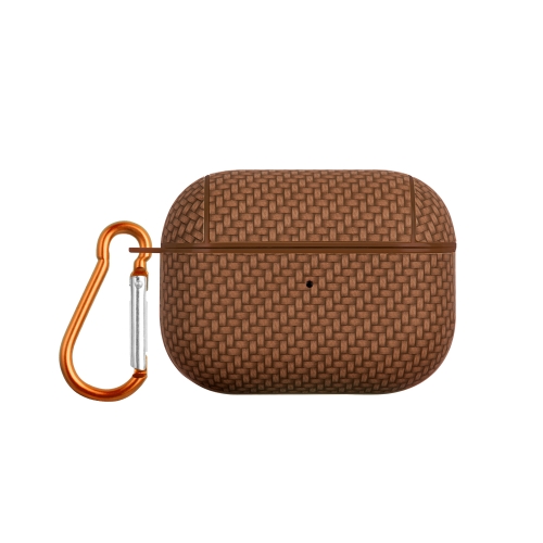 

For AirPods Pro Woven Skin Texture PC TWS Earphone Protective Case(Brown)
