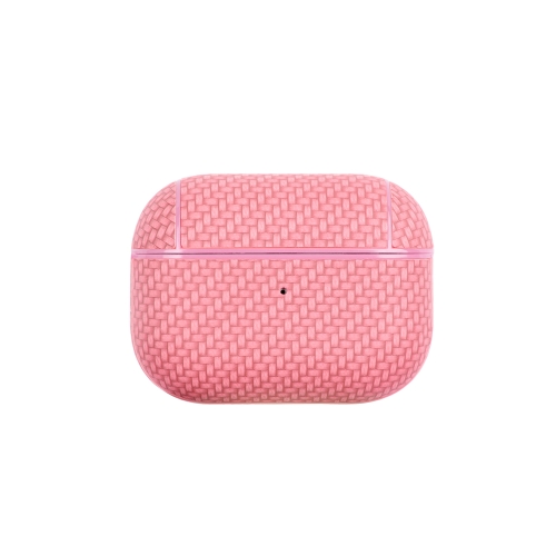 

For AirPods Pro 2 Woven Skin Texture PC TWS Earphone Protective Case(Pink)