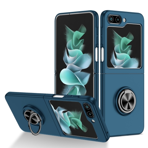 

For Samsung Galaxy Z Flip5 5G Armor Ring Holder Phone Case(Dark Blue)