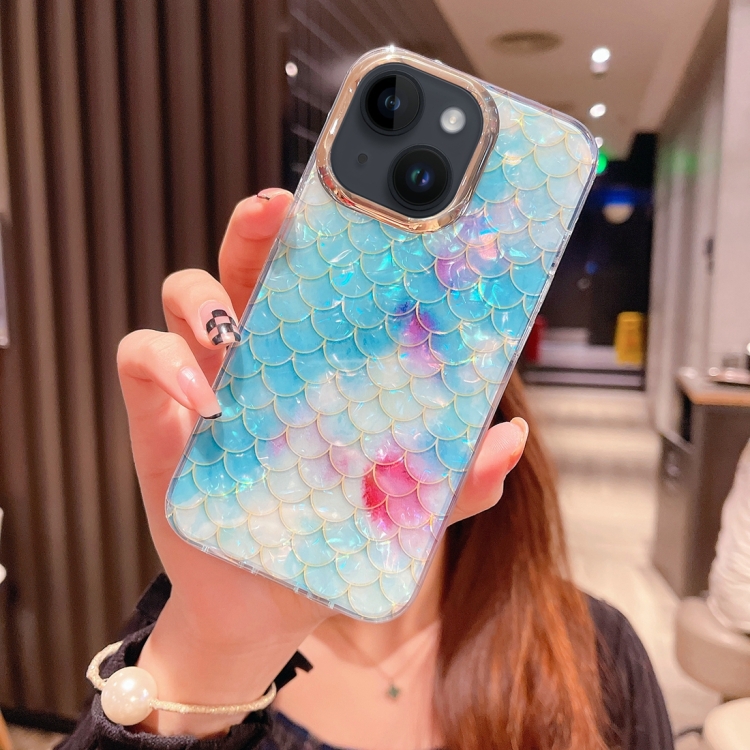 For iPhone 14 Plus Colorful Crystal Shell Pattern PC + TPU Phone Case(Fish-scales Blue)
For iPhone 14 Plus Colorful Crystal Shell Pattern PC + TPU Phone Case(Fish-scales Blue)
