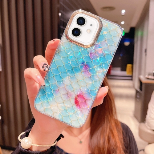 For iPhone 12 Colorful Crystal Shell Pattern PC + TPU Phone Case(Fish-scales Blue)
For iPhone 12 Colorful Crystal Shell Pattern PC + TPU Phone Case(Fish-scales Blue)