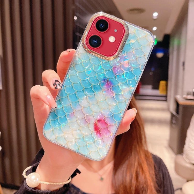 For iPhone 11 Colorful Crystal Shell Pattern PC + TPU Phone Case(Fish-scales Blue)
For iPhone 11 Colorful Crystal Shell Pattern PC + TPU Phone Case(Fish-scales Blue)