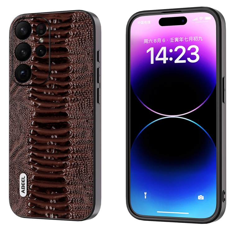 For Samsung Galaxy S23 Ultra 5G ABEEL Genuine Leather Weilai Series Phone Case(Coffee)
For Samsung Galaxy S23 Ultra 5G ABEEL Genuine Leather Weilai Series Phone Case(Coffee)