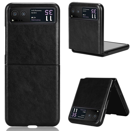 

For Motorola Moto Razr 40 Litchi Texture Back Cover Phone Case(Black)