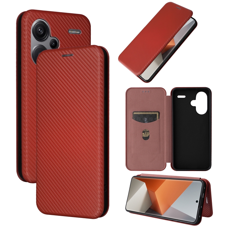 For Xiaomi Redmi Note 13 Pro+ 5G Carbon Fiber Texture Flip Leather Phone Case(Brown)
For Xiaomi Redmi Note 13 Pro+ 5G Carbon Fiber Texture Flip Leather Phone Case(Brown)