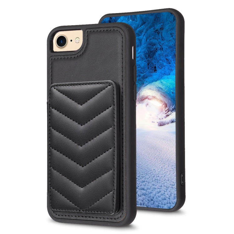 For iPhone SE 2022 / 2020 / 8 / 7 BF26 Wave Pattern Card Bag Holder Phone Case(Black) 
For iPhone SE 2022 / 2020 / 8 / 7 BF26 Wave Pattern Card Bag Holder Phone Case(Black)