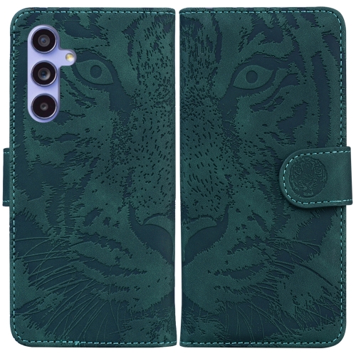 

For Samsung Galaxy S23 FE 5G Tiger Embossing Pattern Flip Leather Phone Case(Green)