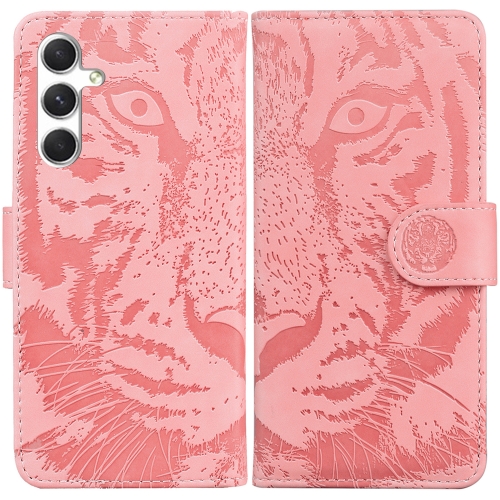 

For Samsung Galaxy S24+ 5G Tiger Embossing Pattern Flip Leather Phone Case(Pink)