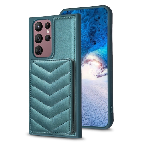 For Samsung Galaxy S22 Ultra 5G BF26 Wave Pattern Card Bag Holder Phone Case(Green)
For Samsung Galaxy S22 Ultra 5G BF26 Wave Pattern Card Bag Holder Phone Case(Green)