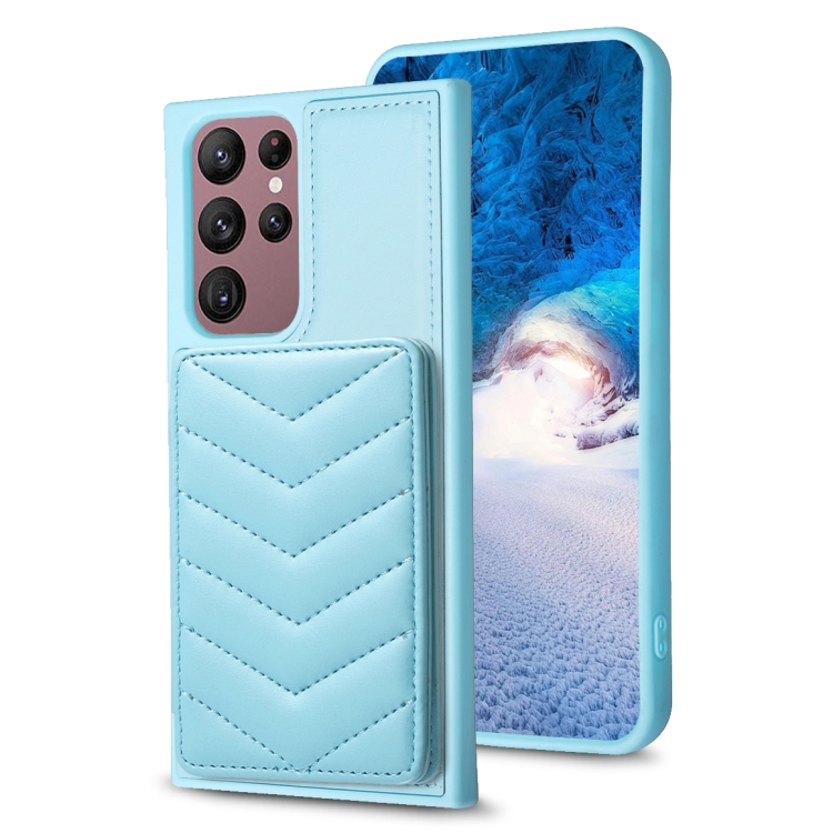 For Samsung Galaxy S22 Ultra 5G BF26 Wave Pattern Card Bag Holder Phone Case(Blue)
For Samsung Galaxy S22 Ultra 5G BF26 Wave Pattern Card Bag Holder Phone Case(Blue)