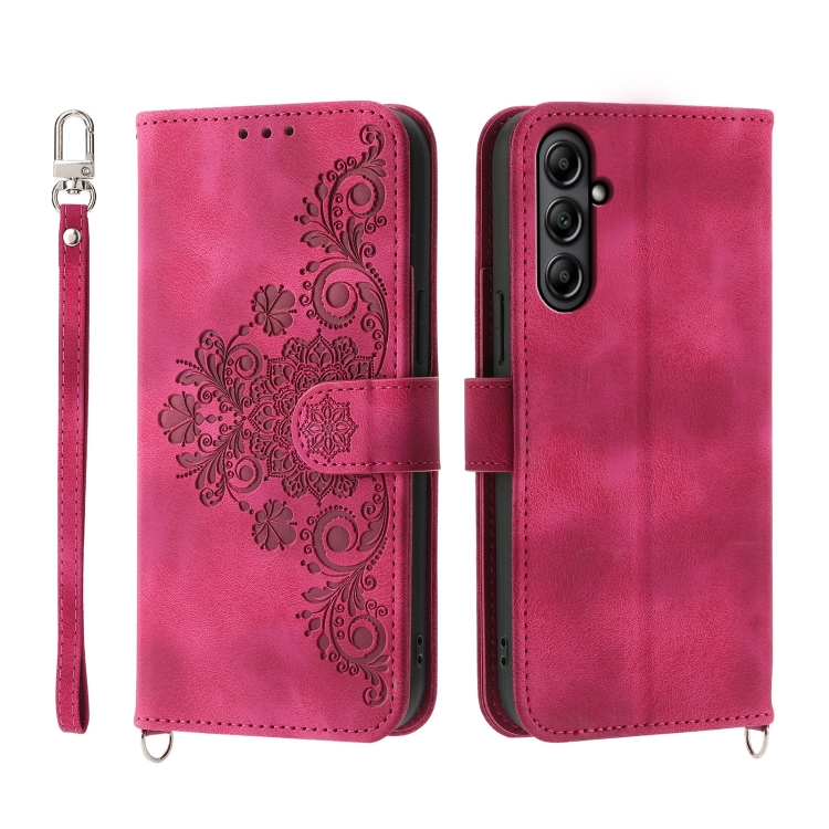 For Samsung Galaxy A25 5G Skin-feel Flowers Embossed Wallet Leather Phone Case(Wine Red)
For Samsung Galaxy A25 5G Skin-feel Flowers Embossed Wallet Leather Phone Case(Wine Red)