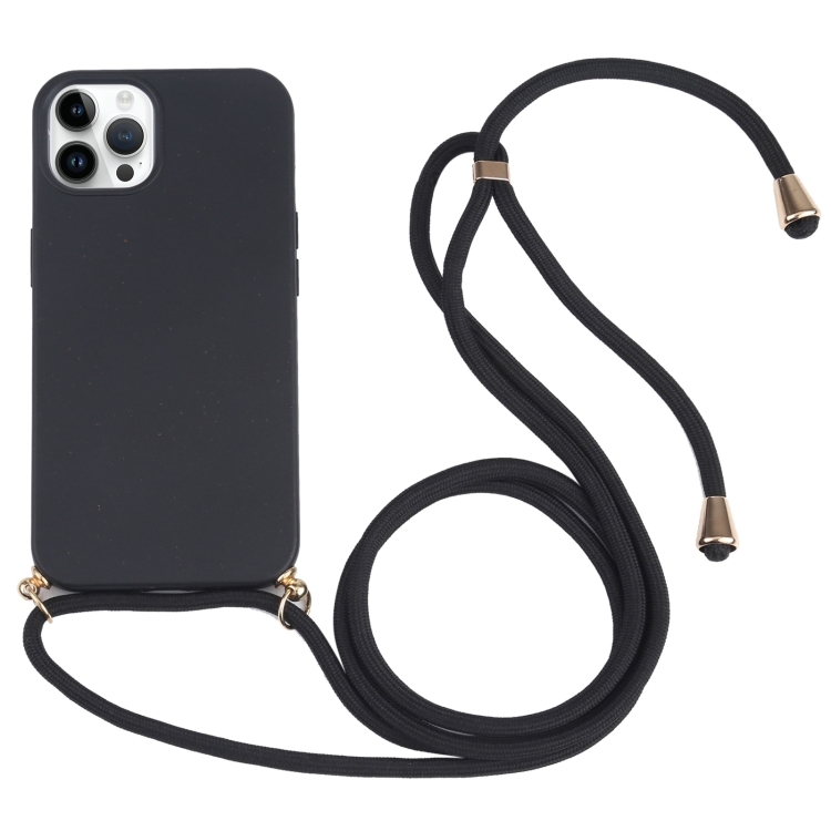 For iPhone 15 Pro Max Wheat Straw TPU Shockproof Phone Case with Neck Lanyard(Black)
For iPhone 15 Pro Max Wheat Straw TPU Shockproof Phone Case with Neck Lanyard(Black)