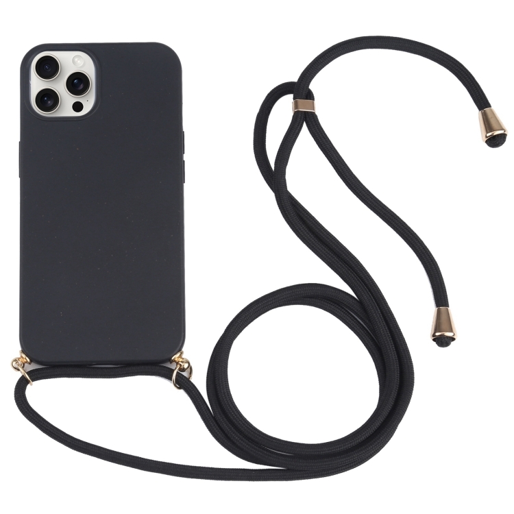 For iPhone 16 Pro Wheat Straw TPU Shockproof Phone Case with Neck Lanyard(Black)
For iPhone 16 Pro Wheat Straw TPU Shockproof Phone Case with Neck Lanyard(Black)