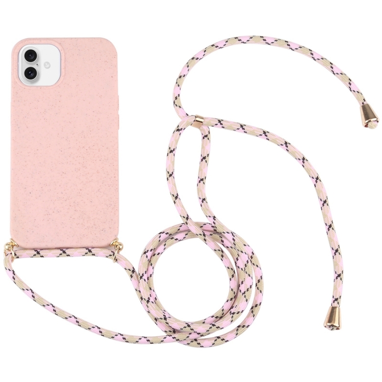 For iPhone 16 Plus Wheat Straw TPU Shockproof Phone Case with Neck Lanyard(Pink)
For iPhone 16 Plus Wheat Straw TPU Shockproof Phone Case with Neck Lanyard(Pink)