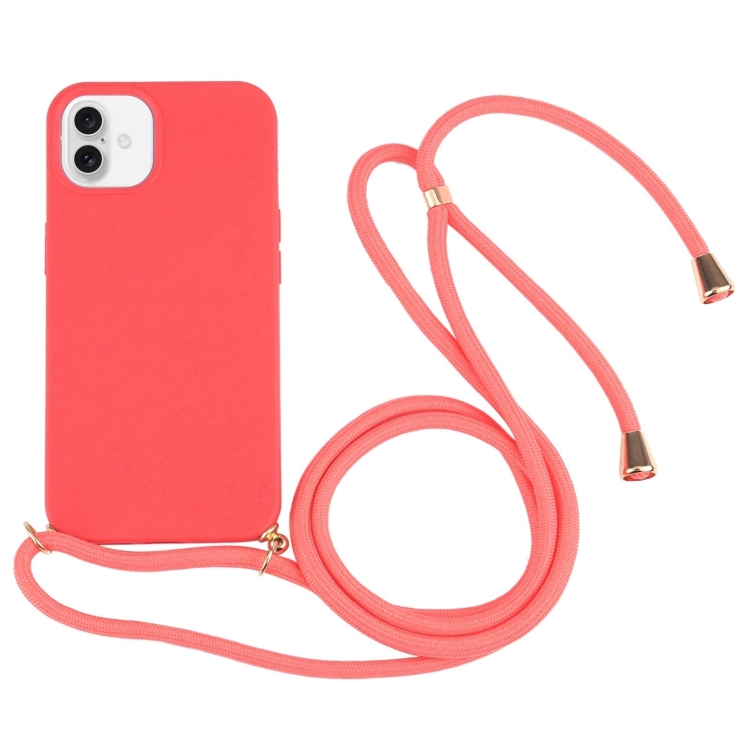 For iPhone 16 Plus Wheat Straw TPU Shockproof Phone Case with Neck Lanyard(Red)
For iPhone 16 Plus Wheat Straw TPU Shockproof Phone Case with Neck Lanyard(Red)