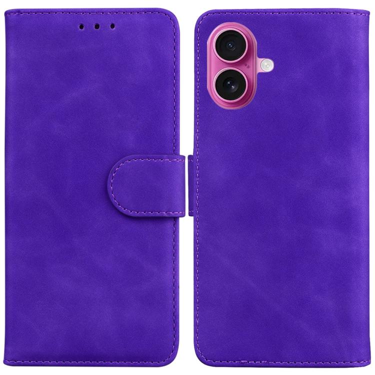For iPhone 17 Skin Feel Pure Color Flip Leather Phone Case(Purple) 
For iPhone 17 Skin Feel Pure Color Flip Leather Phone Case(Purple)