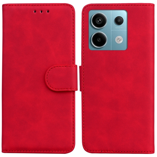 

For Xiaomi Redmi Note 13 Pro 5G Skin Feel Pure Color Flip Leather Phone Case(Red)