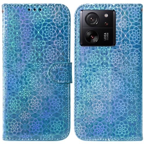 

For Xiaomi 13T / 13T Pro / Redmi K60 Ultra Colorful Magnetic Buckle Leather Phone Case(Blue)
