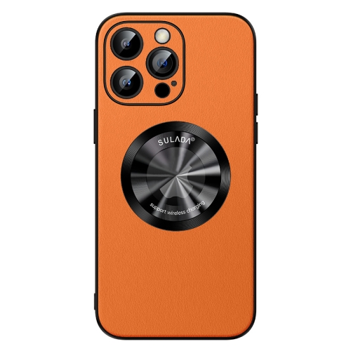 

For iPhone 12 Pro SULADA Microfiber Leather MagSafe Magnetic Phone Case(Orange)