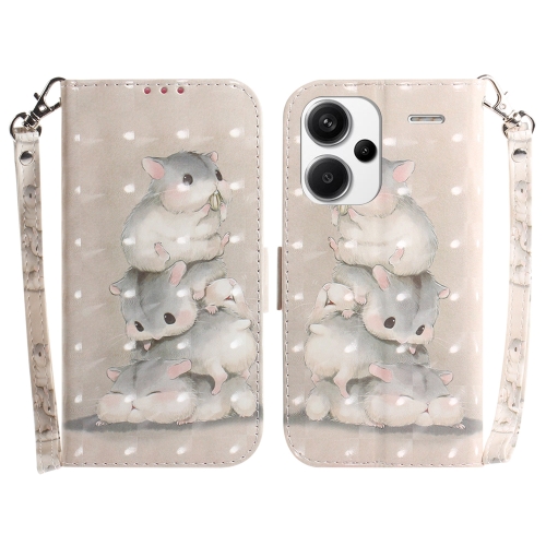 

For Xiaomi Redmi Note 13 Pro+ 5G 3D Colored Horizontal Flip Leather Phone Case(Squirrels)