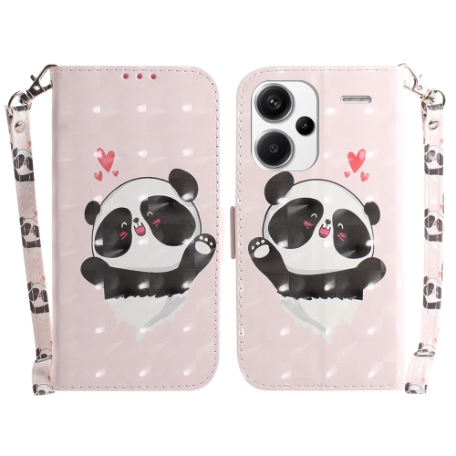 

For Xiaomi Redmi Note 13 Pro+ 5G 3D Colored Horizontal Flip Leather Phone Case(Heart Panda)
