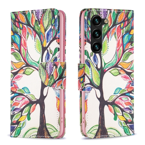 

For Samsung Galaxy S24+ 5G Colored Drawing Pattern Leather Phone Case(Tree Life)