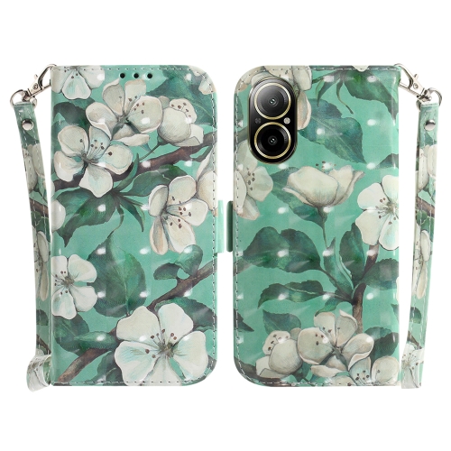 

For Realme C67 4G Global 3D Colored Horizontal Flip Leather Phone Case(Watercolor Flower)