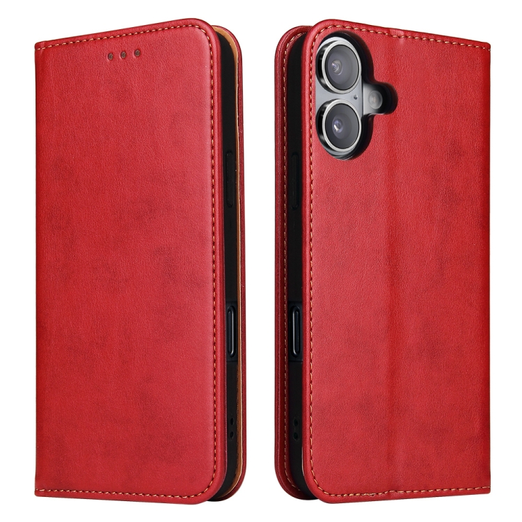 For iPhone 16 Plus Fierre Shann PU Genuine Leather Texture Phone Case(Red)
For iPhone 16 Plus Fierre Shann PU Genuine Leather Texture Phone Case(Red)