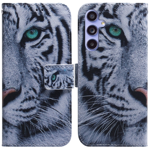 

For Samsung Galaxy S23 FE 5G Coloured Drawing Flip Leather Phone Case(Tiger)