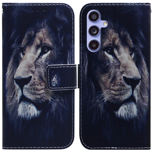 

For Samsung Galaxy S23 FE 5G Coloured Drawing Flip Leather Phone Case(Lion)