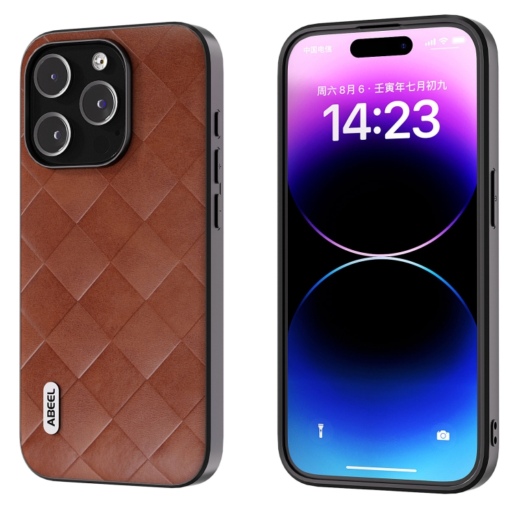 For iPhone 15 Pro Max ABEEL Weave Plaid PU Phone Case(Brown)
For iPhone 15 Pro Max ABEEL Weave Plaid PU Phone Case(Brown)