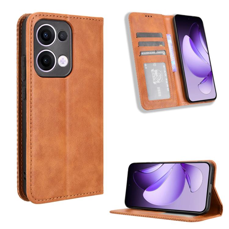 For OPPO Reno13 5G Global Magnetic Buckle Retro Texture Leather Phone Case(Brown)
For OPPO Reno13 5G Global Magnetic Buckle Retro Texture Leather Phone Case(Brown)