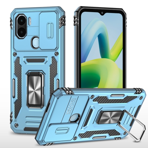 

For Xiaomi Redmi A1 Armor PC + TPU Camera Shield Phone Case(Light Blue)