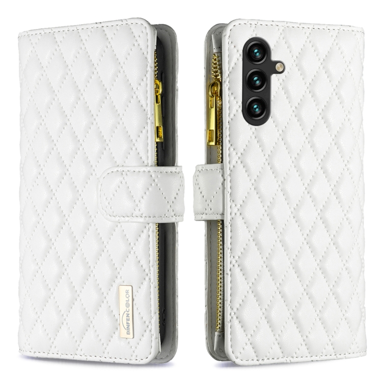 For Samsung Galaxy A05s Diamond Lattice Zipper Wallet Leather Flip Phone Case(White)
For Samsung Galaxy A05s Diamond Lattice Zipper Wallet Leather Flip Phone Case(White)